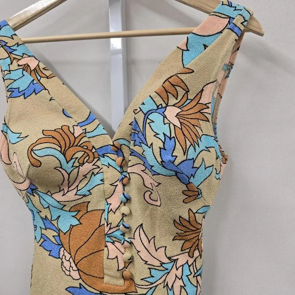 Vintage Vibrant Floral One-Piece Swimsuit - Picture 3 of 6